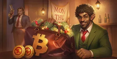 Casino-Aktionsmotiv mit Gold und Krypto